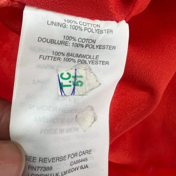 J.Crew Womens Red Eyelet One Shoulder Ruffle Top Size 00 Asymmetrical Summer - Picture 6 of 9